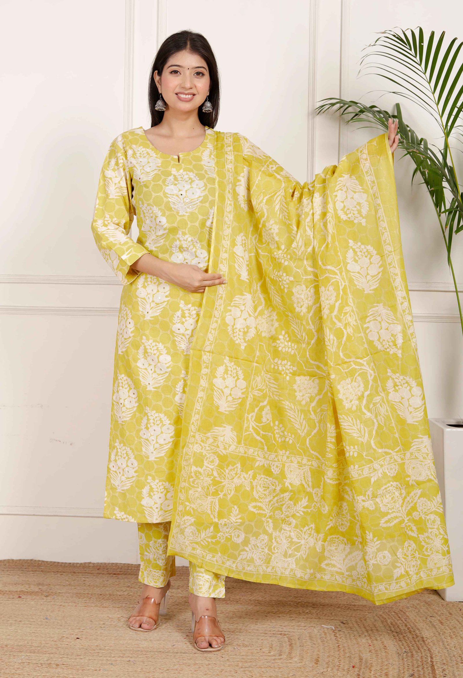 Gulbahar mustard  Ethnic Ensemble Kurta set